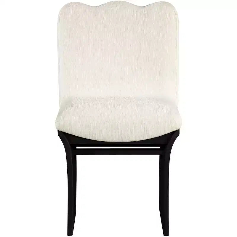 Chaise de salle à manger Meridina Furniture, revêtue de tissu chenille crème Shaw