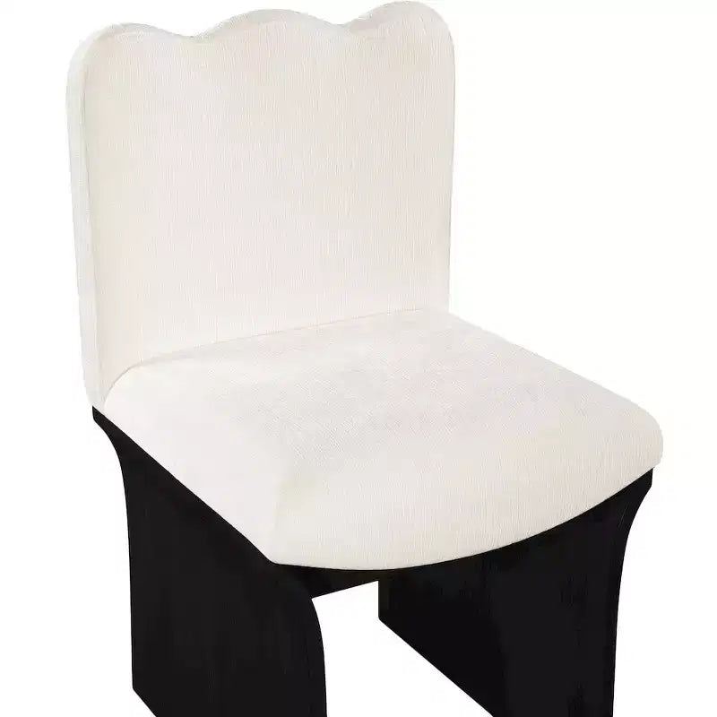 Chaise de salle à manger Meridina Furniture, revêtue de tissu chenille crème Shaw