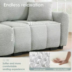 Canapé modulable en L de 110", avec assise extra-large, coussin à tirette, pouf et revêtement en tissu bouclé, 4 places