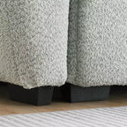 Canapé modulable en L de 110", avec assise extra-large, coussin à tirette, pouf et revêtement en tissu bouclé, 4 places