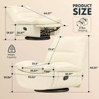 FLEXISPOT XRC7 Fauteuil inclinable pour adultes, Fauteuil à bascule pivotant surdimensionné en similicuir avec poche latérale, Canapé-lit sans accoudoirs pour salon