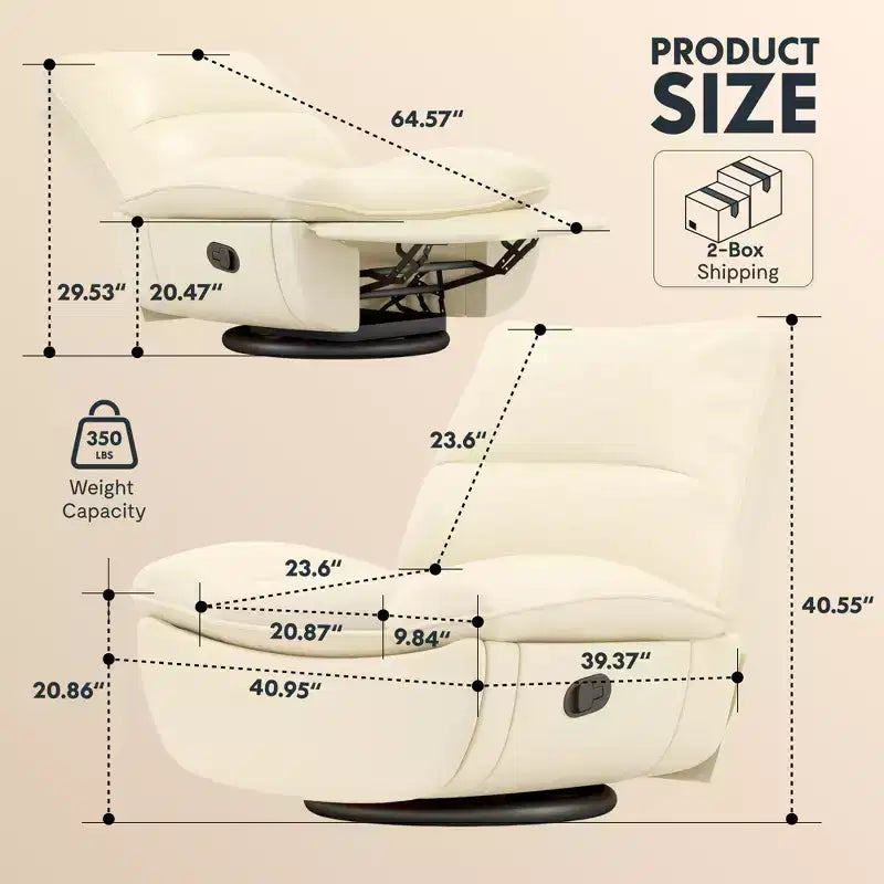 FLEXISPOT XRC7 Fauteuil inclinable pour adultes, Fauteuil à bascule pivotant surdimensionné en similicuir avec poche latérale, Canapé-lit sans accoudoirs pour salon