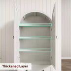 Grand garde-manger de ferme moderne de 183 cm de haut avec portes cintrées et tiroirs, grand meuble de rangement en bois avec étagères épaissies, idéal pour la cuisine