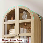 Grand garde-manger de ferme moderne de 183 cm de haut avec portes cintrées et tiroirs, grand meuble de rangement en bois avec étagères épaissies, idéal pour la cuisine
