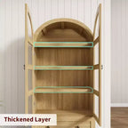 Grand garde-manger de ferme moderne de 183 cm de haut avec portes cintrées et tiroirs, grand meuble de rangement en bois avec étagères épaissies, idéal pour la cuisine