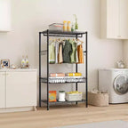 Heavy-Duty Mobile Garment Rack, 3 Level Adjustable Clothing Rail with Lockable Casters, Freestanding Storage for Home