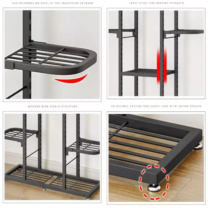 Étagère à Plantes d'Intérieur, Support à Plantes Étagé – pour les Amateurs de Plantes et les Passionnés de Bricolage, Parfait pour le Salon, le Balcon et le Jardin – Organisation Générale