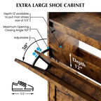 Meuble à chaussures avec 2 tiroirs basculants, Organisateur de rangement à chaussures autoportant pour entrée, Meuble de rangement étroit