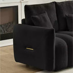 Canapé d'angle rembourré moderne GDFStudio Lyney 91.73 places en forme de L avec console et oreillers