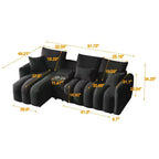 Canapé d'angle rembourré moderne GDFStudio Lyney 91.73 places en forme de L avec console et oreillers