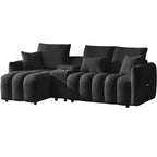 Canapé d'angle rembourré moderne GDFStudio Lyney 91.73 places en forme de L avec console et oreillers