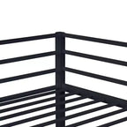 Lit mezzanine double en métal, cadre de lit mezzanine avec barrières de sécurité et échelle plate, lit mezzanine simple pour enfants, adolescents et adultes