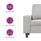 vidaXL Canapé 2 places Gris clair