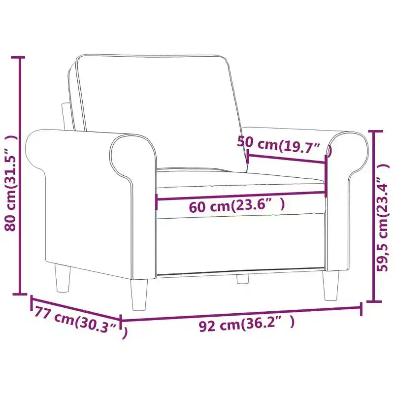 vidaXL Fauteuil Gris clair Polyester (tissu), métal, contreplaqué