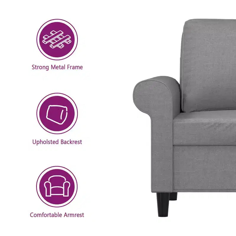 vidaXL Fauteuil Gris clair Polyester (tissu), métal, contreplaqué