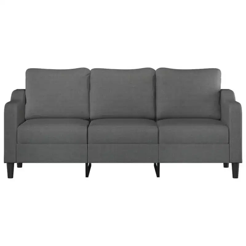 vidaXL Canapé 3 places, gris foncé, cadre en métal, tissu 100 % polyester, mousse