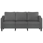 vidaXL Canapé 3 places, gris foncé, cadre en métal, tissu 100 % polyester, mousse