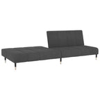 vidaXL Canapé-Lit 2 Places en Velours Gris Foncé - Causeuse Rembourrée pour Salon/Sous-sol/Dortoir avec Cadre en Bois