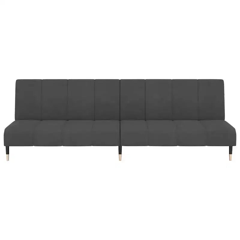 vidaXL Canapé-Lit 2 Places en Velours Gris Foncé - Causeuse Rembourrée pour Salon/Sous-sol/Dortoir avec Cadre en Bois