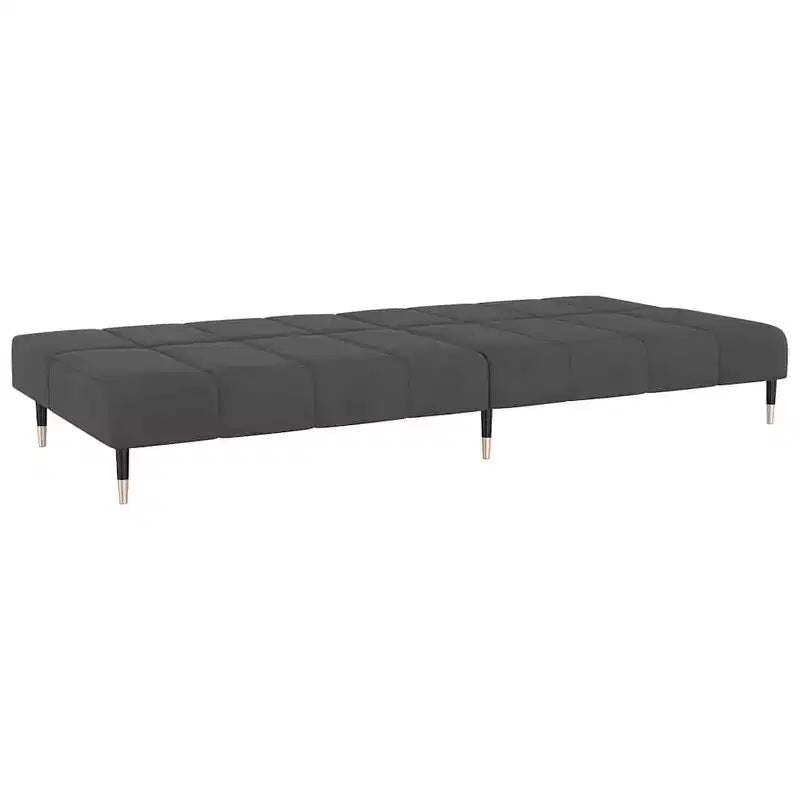 vidaXL Canapé-Lit 2 Places en Velours Gris Foncé - Causeuse Rembourrée pour Salon/Sous-sol/Dortoir avec Cadre en Bois