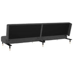 vidaXL Canapé-Lit 2 Places en Velours Gris Foncé - Causeuse Rembourrée pour Salon/Sous-sol/Dortoir avec Cadre en Bois