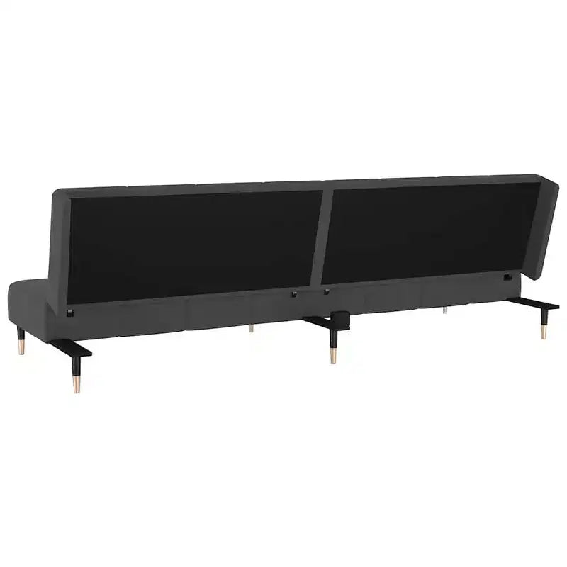 vidaXL Canapé-Lit 2 Places en Velours Gris Foncé - Causeuse Rembourrée pour Salon/Sous-sol/Dortoir avec Cadre en Bois
