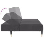 vidaXL Canapé-Lit 2 Places en Velours Gris Foncé - Causeuse Rembourrée pour Salon/Sous-sol/Dortoir avec Cadre en Bois