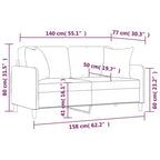 vidaXL Canapé 2 places en tissu avec coussins décoratifs Gris foncé, Cadre métallique élégant