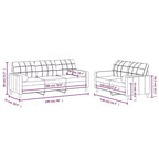 vidaXL Ensemble canapé en tissu gris foncé - Meubles de salon modernes 2 pièces - Comprend un canapé 2 places, un canapé 3 places, des coussins décoratifs et des coussins d'assise