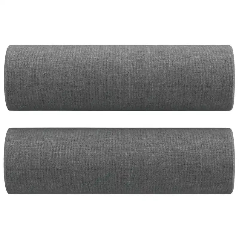 vidaXL Ensemble canapé en tissu gris foncé - Meubles de salon modernes 2 pièces - Comprend un canapé 2 places, un canapé 3 places, des coussins décoratifs et des coussins d'assise