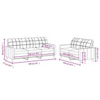 vidaXL Ensemble de Canapés Modernes - Canapés 2 et 3 Places Rembourrés en Tissu Noir avec Coussins - Confort Amélioré, Meubles de Salon et de Repos