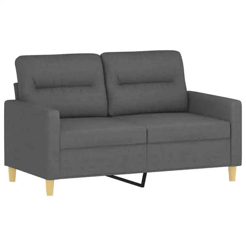 vidaXL Ensemble Canapé 2 Pièces Gris Foncé - Revêtement Tissu avec Coussins - Design Moderne pour Salon, Coin Détente ou Bureau