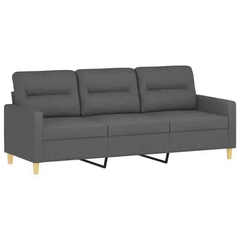 vidaXL Ensemble Canapé 2 Pièces Gris Foncé - Revêtement Tissu avec Coussins - Design Moderne pour Salon, Coin Détente ou Bureau