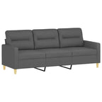 vidaXL Ensemble Canapé 2 Pièces Gris Foncé - Revêtement Tissu avec Coussins - Design Moderne pour Salon, Coin Détente ou Bureau