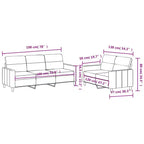 vidaXL Ensemble Canapé 2 Pièces Gris Foncé - Revêtement Tissu avec Coussins - Design Moderne pour Salon, Coin Détente ou Bureau