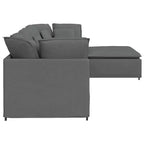 vidaXL Canapé modulable avec repose-pieds et coussins Tissu Gris foncé - Gris foncé
