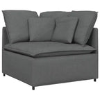 vidaXL Canapé modulable avec repose-pieds et coussins Tissu Gris foncé - Gris foncé
