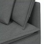 vidaXL Canapé modulable avec repose-pieds et coussins Tissu Gris foncé - Gris foncé
