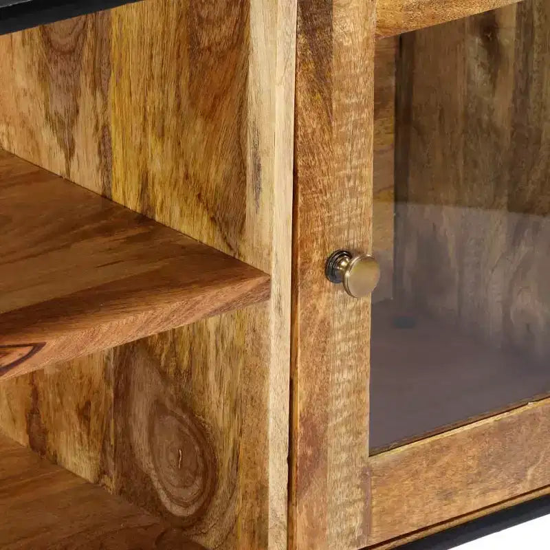 vidaXL Meuble TV Bois de récupération massif varié, acier enduit de poudre