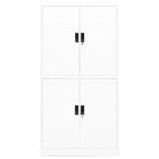 vidaXL Meuble de classement Armoire de rangement en métal avec étagères pour bureau à domicile, en acier - Blanc