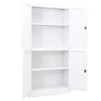 vidaXL Meuble de classement Armoire de rangement en métal avec étagères pour bureau à domicile, en acier - Blanc