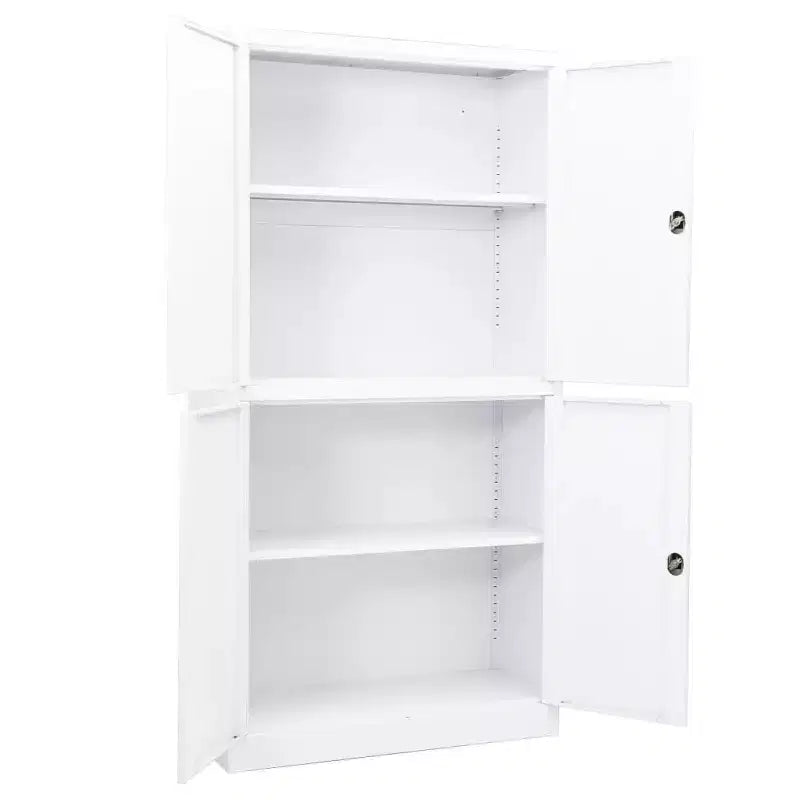 vidaXL Meuble de classement Armoire de rangement en métal avec étagères pour bureau à domicile, en acier - Blanc