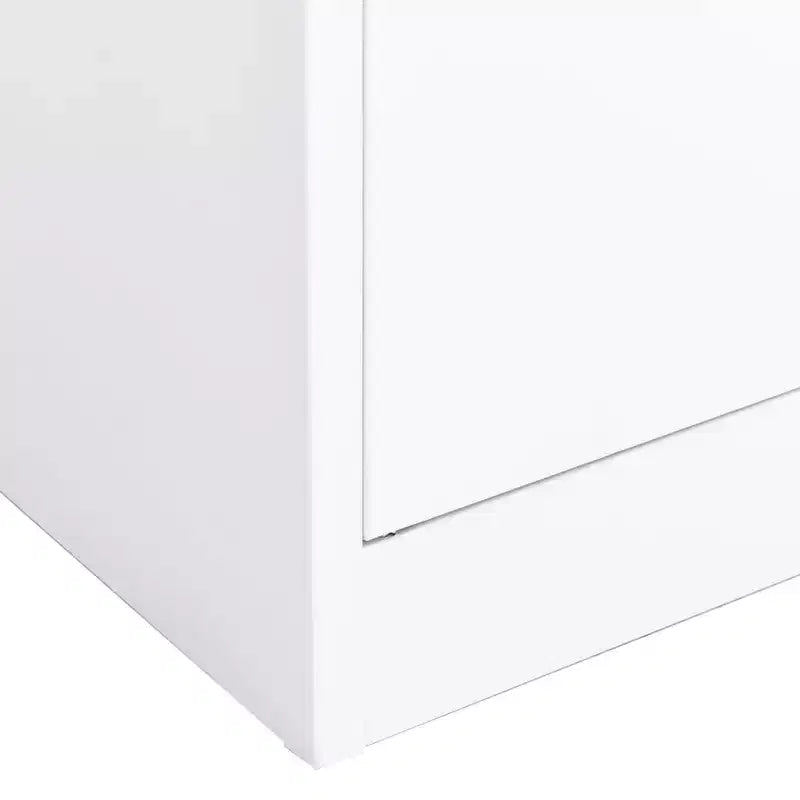 vidaXL Meuble de classement Armoire de rangement en métal avec étagères pour bureau à domicile, en acier - Blanc