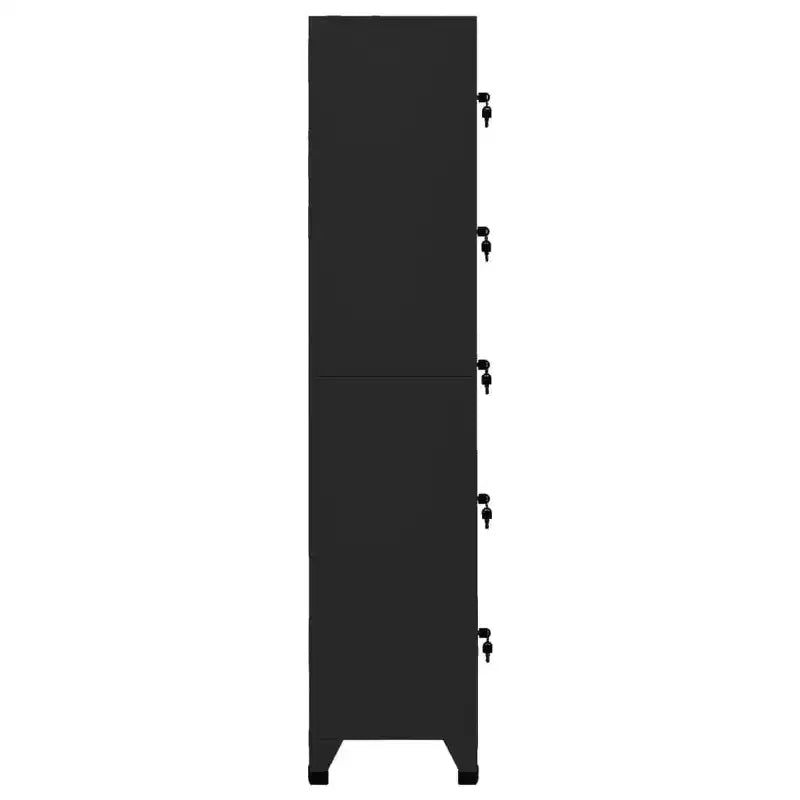 vidaXL Armoire de Vestiaire en Acier - Moderne, Verrouillable, Ventilée, avec 5 Compartiments et Porte-Étiquettes - Noir