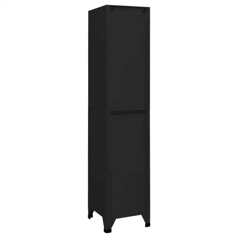 vidaXL Armoire de Vestiaire en Acier - Moderne, Verrouillable, Ventilée, avec 5 Compartiments et Porte-Étiquettes - Noir