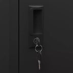 vidaXL Armoire de Vestiaire en Acier - Moderne, Verrouillable, Ventilée, avec 5 Compartiments et Porte-Étiquettes - Noir