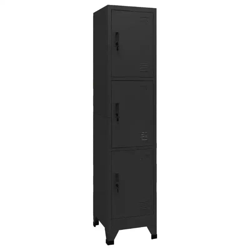 vidaXL Casier en Acier Noir Armoire de Rangement Rectangulaire Moderne