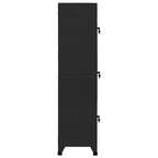 vidaXL Casier en Acier Noir Armoire de Rangement Rectangulaire Moderne