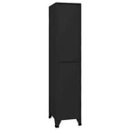 vidaXL Casier en Acier Noir Armoire de Rangement Rectangulaire Moderne