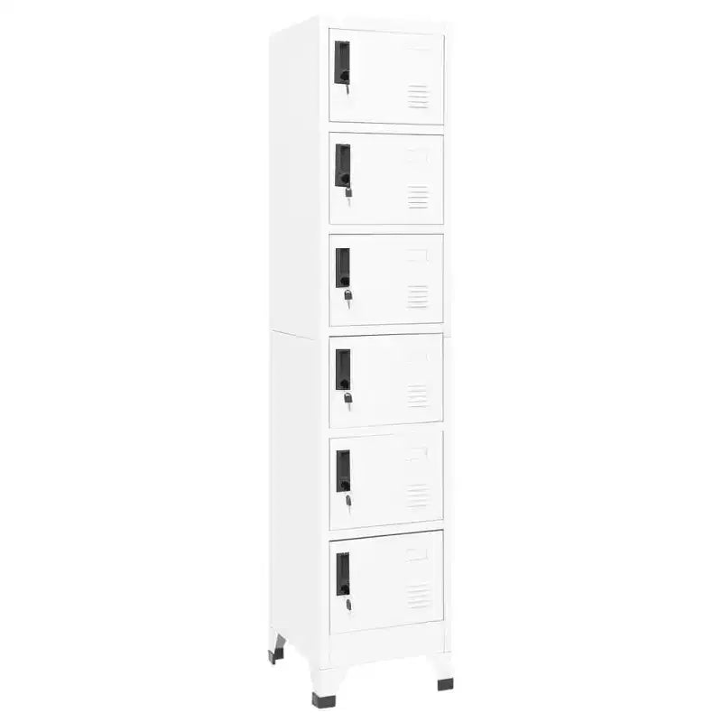 vidaXL Armoire de rangement, Blanc, Acier, 38 x 40 x 180 cm, Armoire de rangement